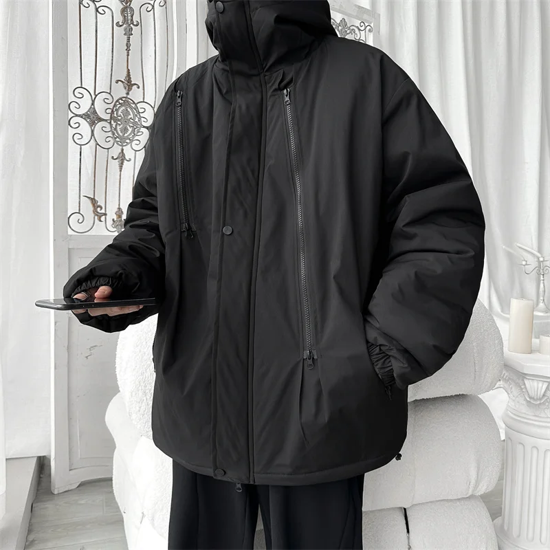 Winter Jacket Men Warm Fashion Casual Thickened Down Jacket Men Korean Loose Thick Hooded Short Coat Mens Parker Large Size