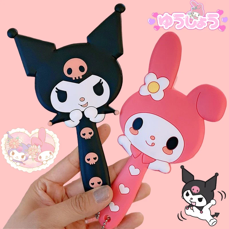 

Kawaii Sanrio Kuromi My Melody Cosmetic Mirror Anime Cartoon Cute Beauty Student Carry Around Handles Mirror Toy Girls Gifts
