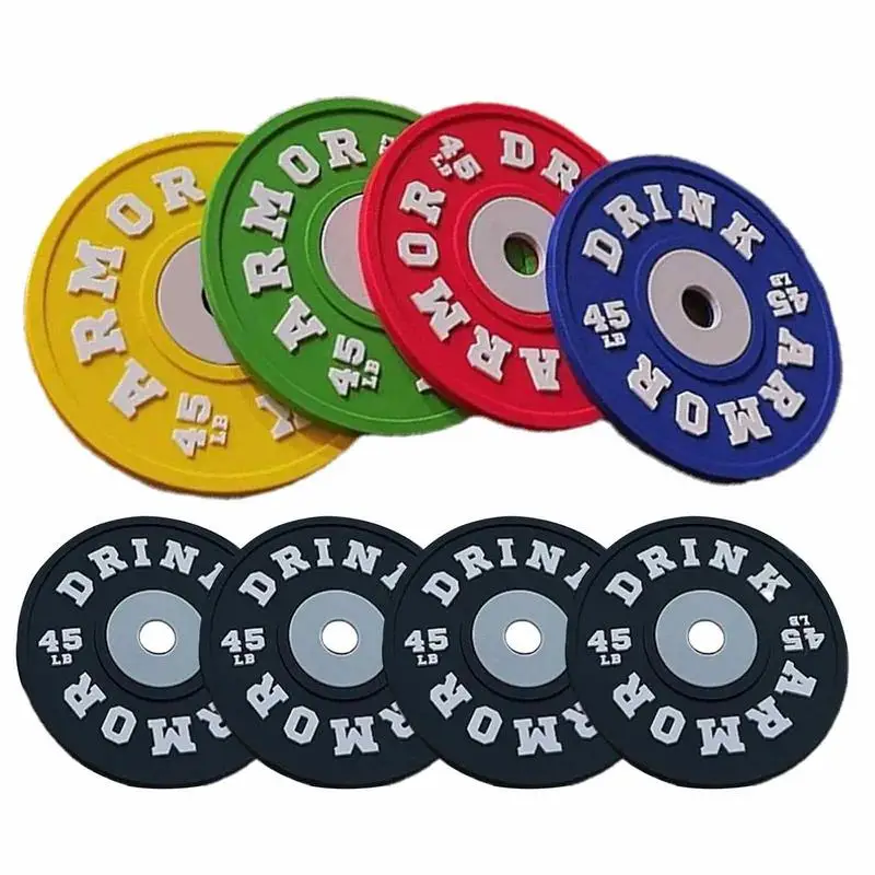 

Silicone Drink Coaster Gym Weight Plate Table Coasters for Kitchen Table BPA Free Food Grade Round Mug Coasters 4Pcs