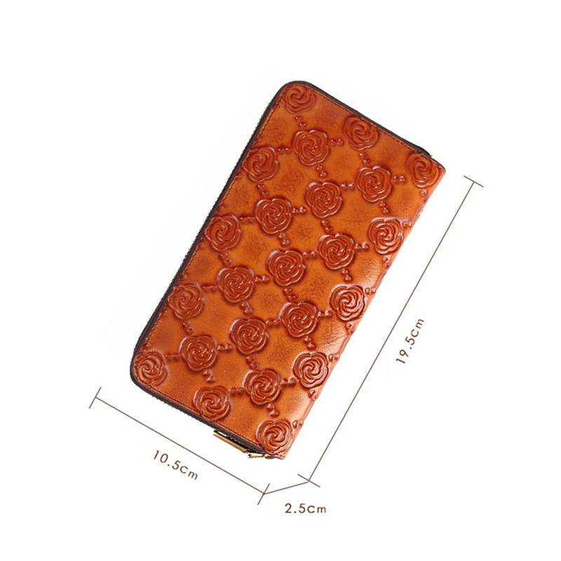 MOTAORA Cowhide Women's Long Wallets For Women 2023 New Vintage Genuine Leather Ladies Wallet Multi Card Holder Brown Purses Bag