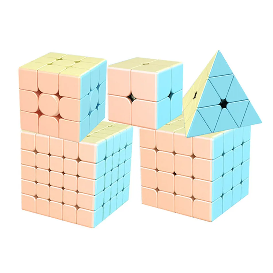 

MoYu MeiLong 2x2 3x3 4x4 5x5 Macaron Magic Cube Professional Speed Pink Cube Pyraminx 2x2x2 3x3x3 4x4x4 5x5x5 Stickerless Puzzle