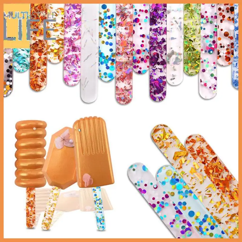 

/sets Crafts Popsicle Stick Mould Summer Homemade Modern And Simple Acrylic Ice Cream Sequin Sticks Safe Careful Workmanship