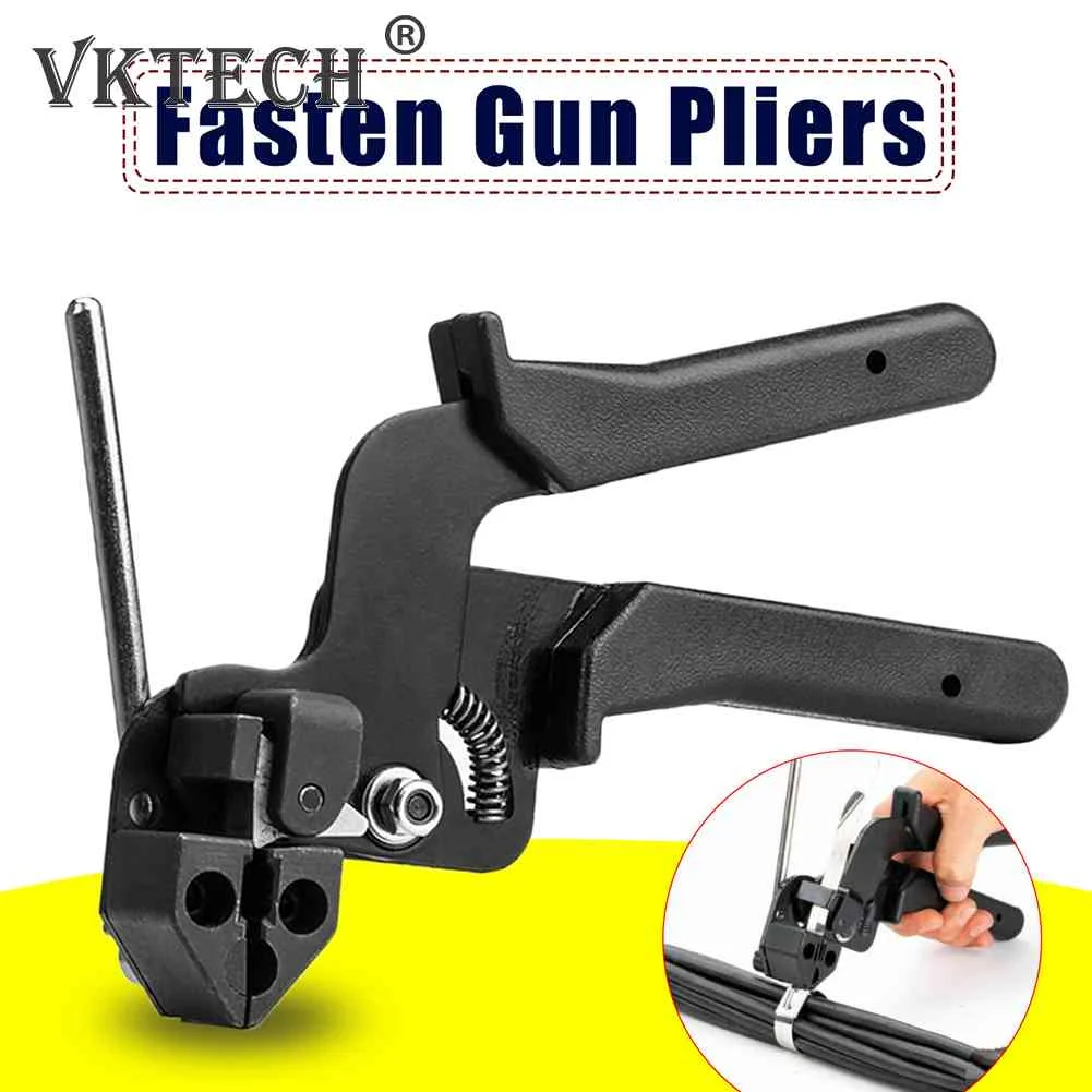 

Self-Locking Stainless Steel Cable Tie Fasten Gun Pliers Crimper Tensioner Cutter Hand Cutting Tools for Garden Management