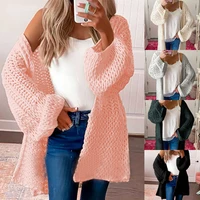 new 2022 color contrast tassel sweater rhombus solid color loose collar sweater womens winter coat