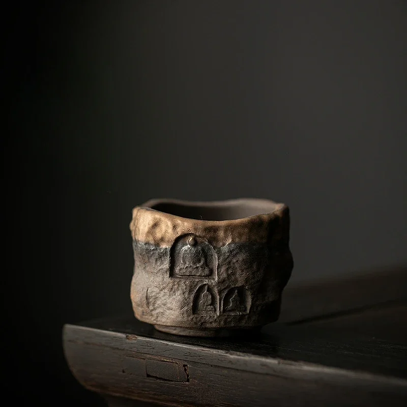 Антикварная Позолоченная Железная Глазурованная Чайная Чашка Dunhuang Ручная