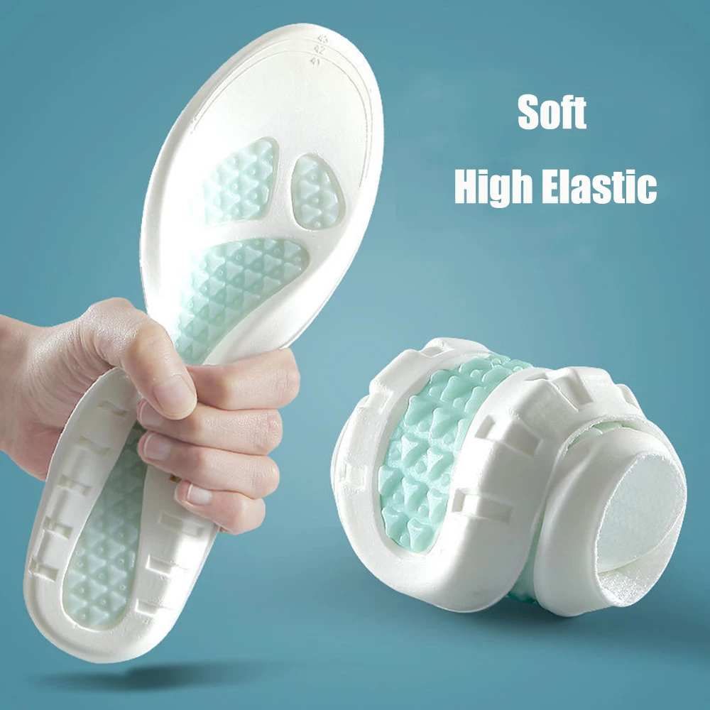 Latex Sports Shoes Insoles for Men Women Sneaker Sweat-absorbant Deodorant Orthopedic Insoles for Feet Height Increase Shoe Pad