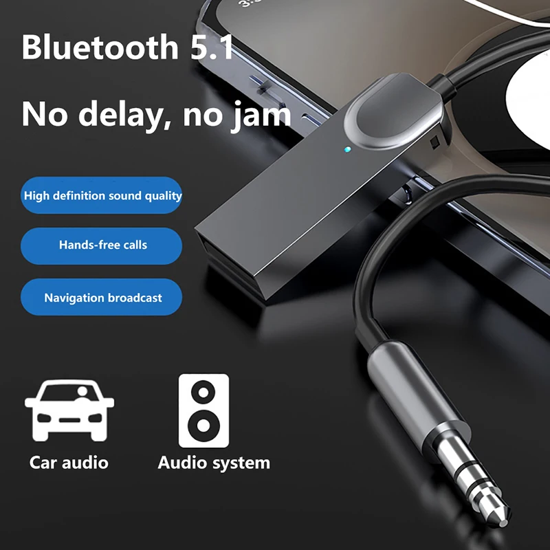 

USB 5,1 Bluetooth вспомогательный адаптер ключ USB к разъему 3,5 мм аудио беспроводной комплект громкой связи для автомобильного стереоприемника USB п...