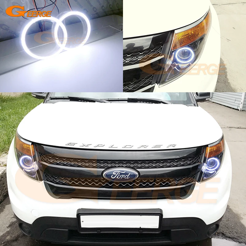 

For Ford Explorer 2011 2012 2013 2014 2015 Ultra Bright COB Led Angel Eyes Kit Halo Rings Car Refit Accessories