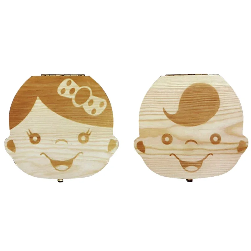 Деревянная коробка для хранения молочных зубов |