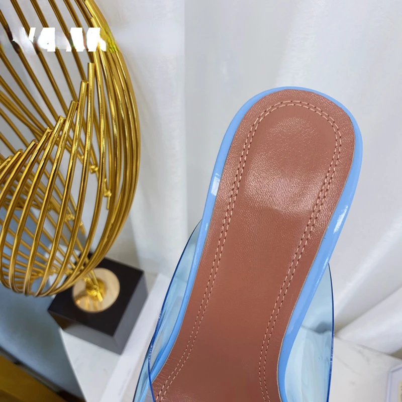 Sandals Women's Sunflower Crystal Wine Glass with High Heels Transparent Temperament Slippers