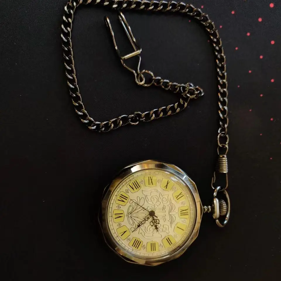 Retro Bronze Steampunk Men Mechanical Hand-wind Pocket Watch Hollow Roman Dial Skeleton Clock Waist Chain Pocket Watch Gift 2023