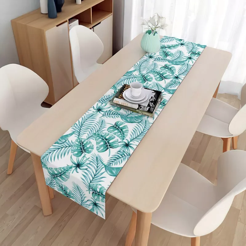 

Nordic Dining Table Runner Table Mat Plant Leaf Placemat Home Tablecloth Decor Wedding Party Dining Table Cover Table Cloth