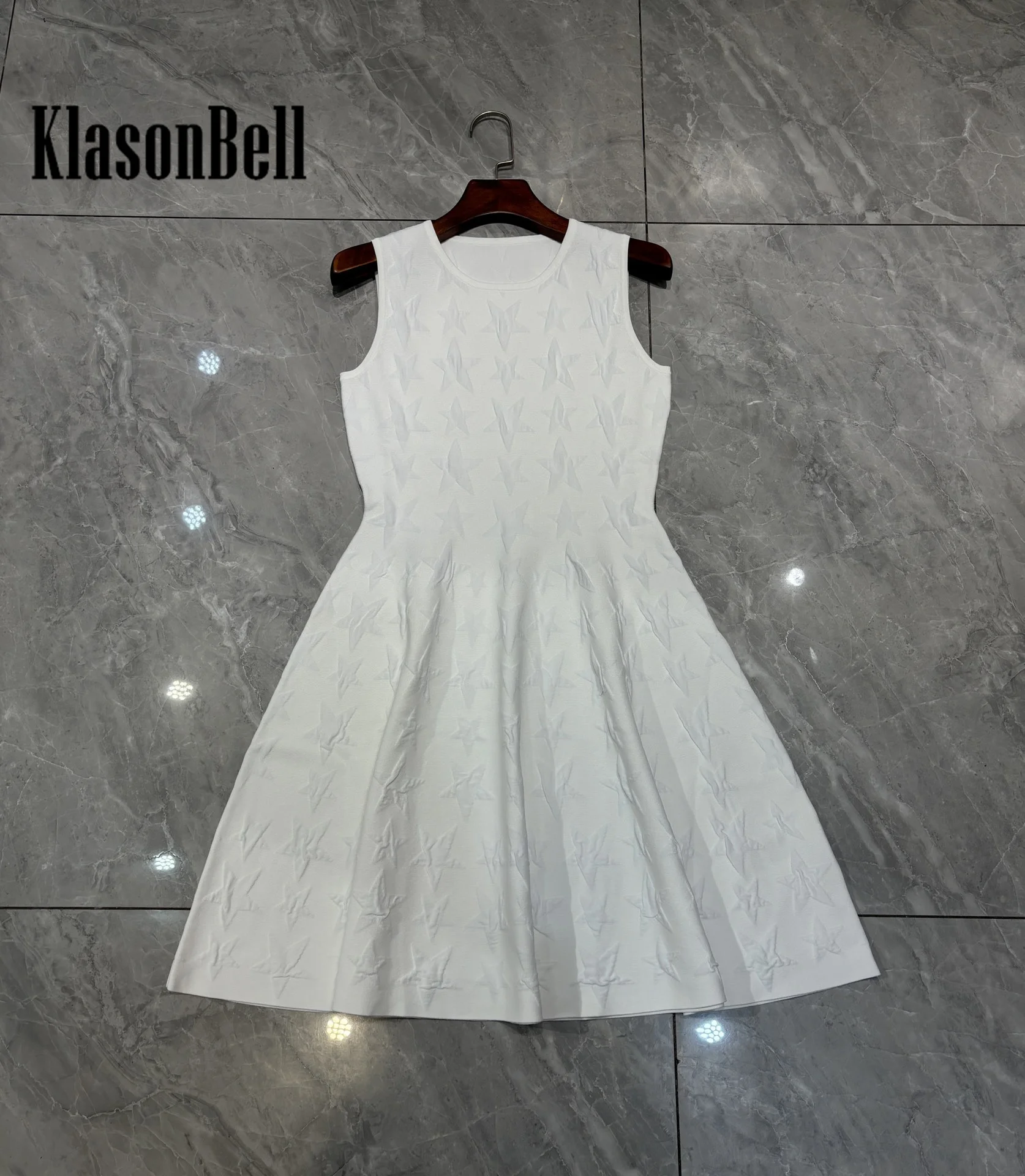 12.31 KlasonBell модное темпераментное вязаное платье с пятиконечной звездой и круглым