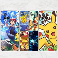 anime pokemon pikachu for oppo realme q3s gt q3 c21y c20 c21 v15 x7 v3 v5 x50 x3 x2 q2 c17 c12 c11 pro 5g black phone case