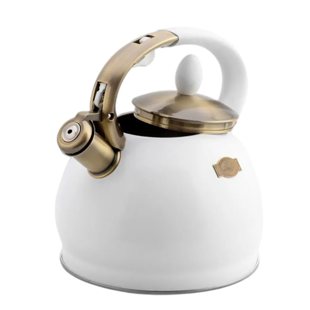 

Camping Kettle Whistle Practical Sounding Boiling Rural Whistling Teakettle White Durable Teapot Make Kettles to water