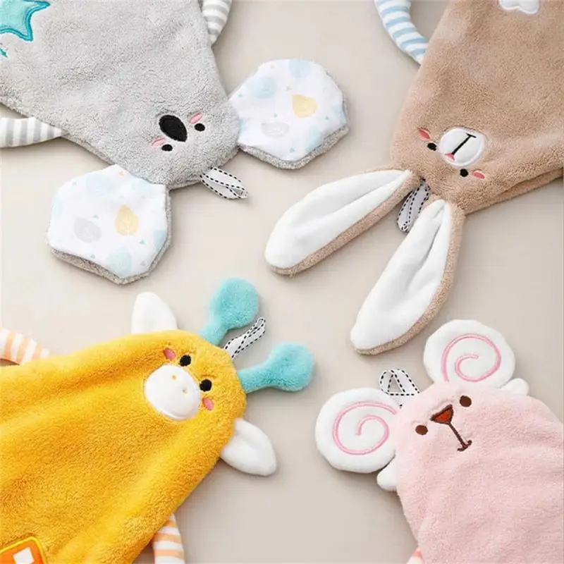 

Kitchen Bath Towels Cartoon Animals Hand Towel Soft Coral Fleece Skin Friendly Hand Towel Hanging Handkerchief Bathroom Supplies