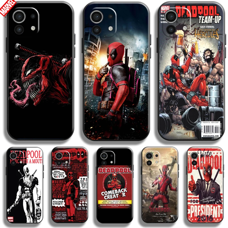 

Deadpool Marvel For Xiaomi Mi 11 Lite 11 Pro 11 Ultra Phone Case Soft Silicon Coque Cover Black Funda Comics Captain America