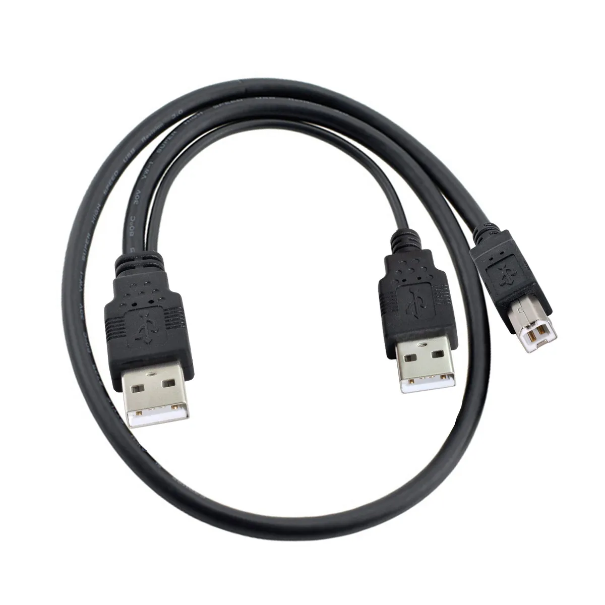 CY двойной USB 2 0 штекер-стандарт B штекер Y-образный кабель 80 см для принтера сканера