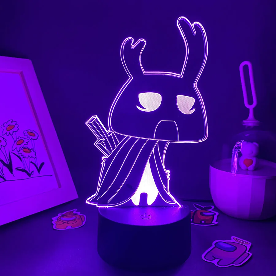 

Game Hollow Knight Zote the Mighty 3D Led Neon Night Lights Birthday Toys Cool Gift For Friend Kid Bedroom Table Decor Lava Lamp