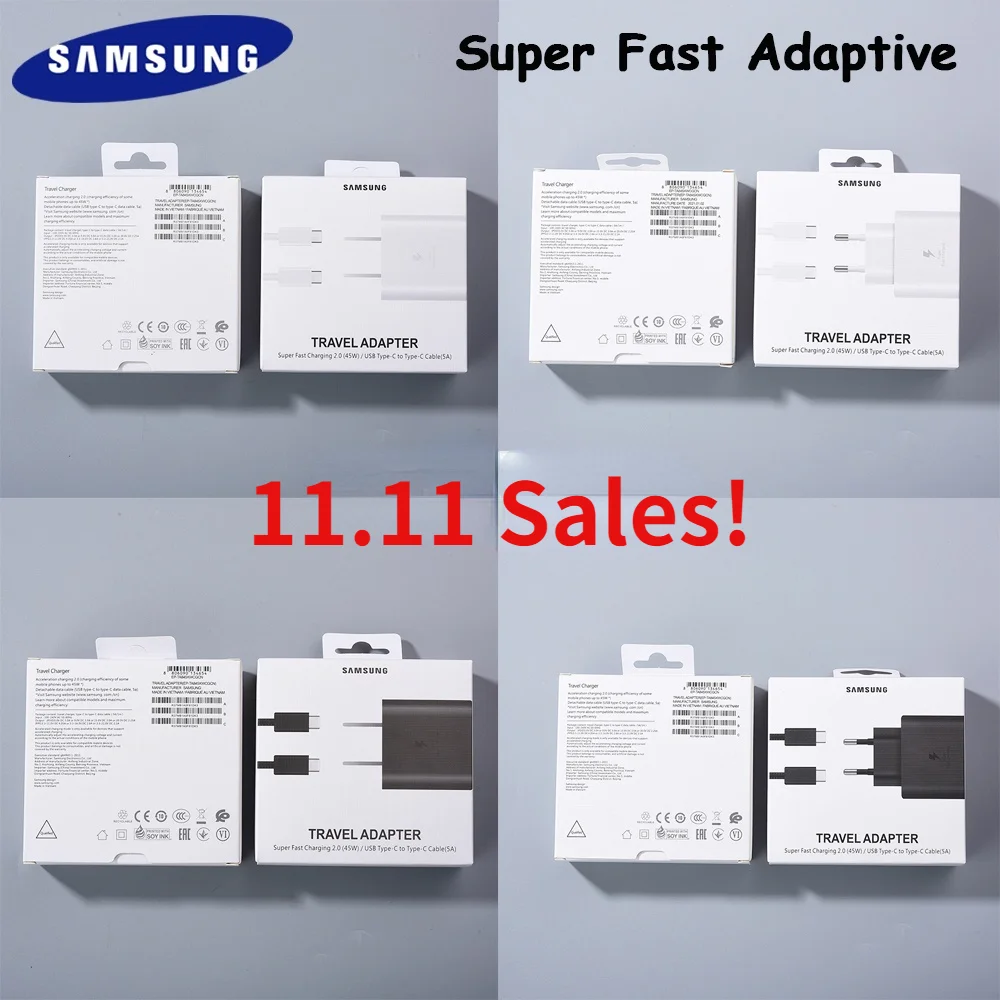 

Top sales! 45W Super Fast Charger Samsung EP-TA845 Quick Adapter PD USB-C Cable For Galaxy S21 S20 Ultra Note 20 10 + 5G A91