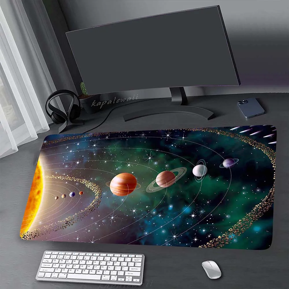 

Solar System Gaming Mousepad 90x40cm Table Carpet Pc XXL Mouse Pad Big Desk Mat Keyboard Pads Locking Edge Mousemat Rubber Pads