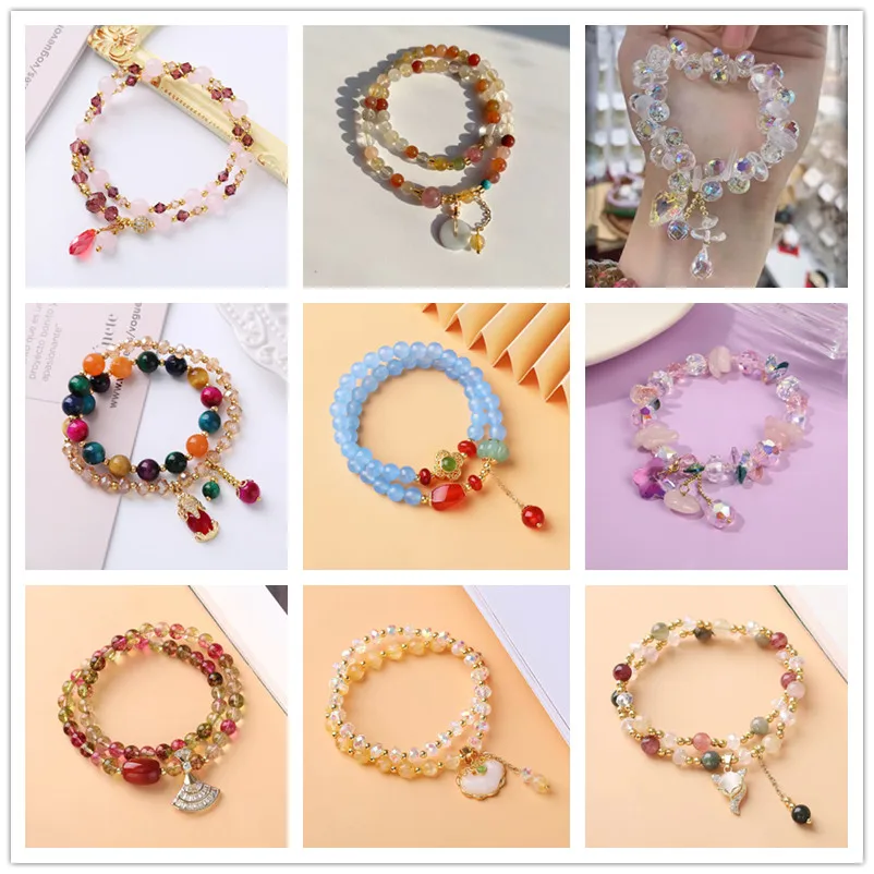 

Женский кулон из натурального камня в стиле барокко с прозрачными кристаллами