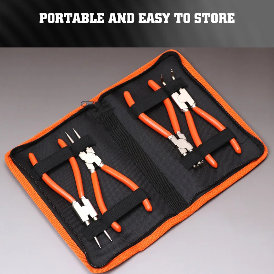 

4Pcs/Set Portable 7" Internal External Pliers Retaining Clips Multifunctional Snap Ring Circlip Pliers For Hand Tool storage bag