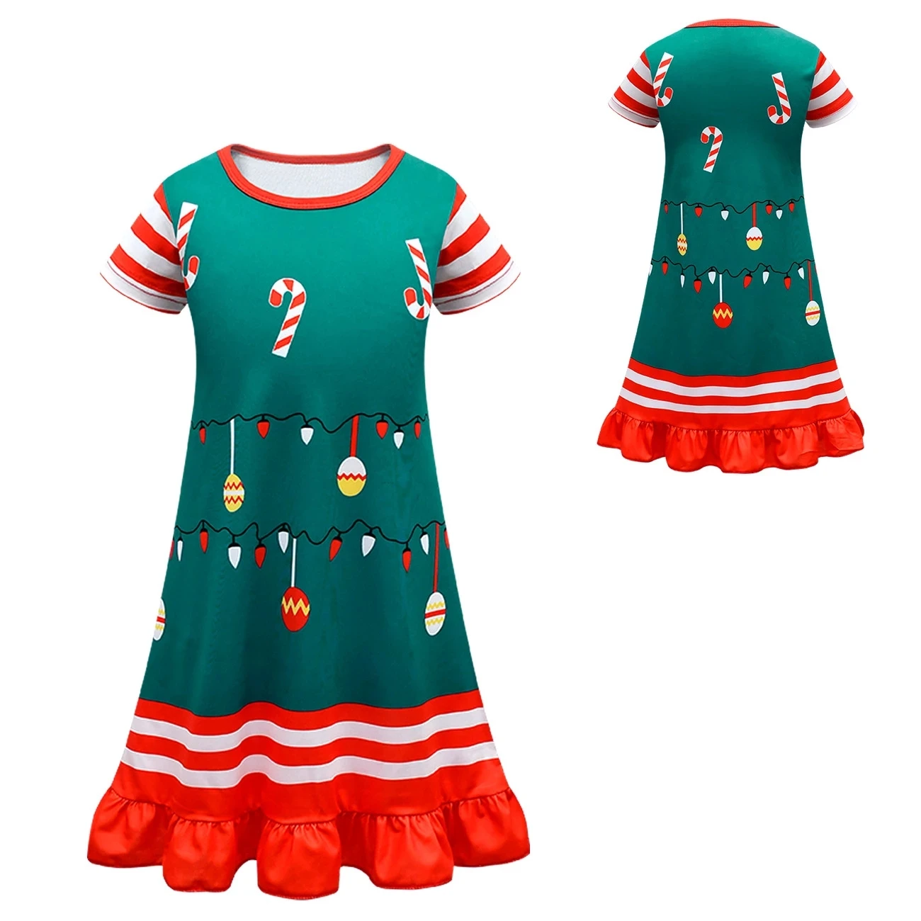 

Новые Детские платья для девочек, летнее платье с рождественским мультяшным принтом, пижамное платье для маленьких девочек, ночные рубашки для принцесс из молочного шелка