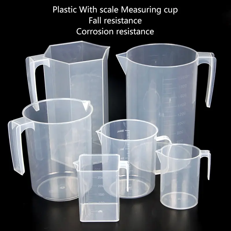

200ml 250ml 500ml 1000ml 1500ml 2000ml Plastic Measuring Cup Jug Pour Spout Kitchen Baking Tool