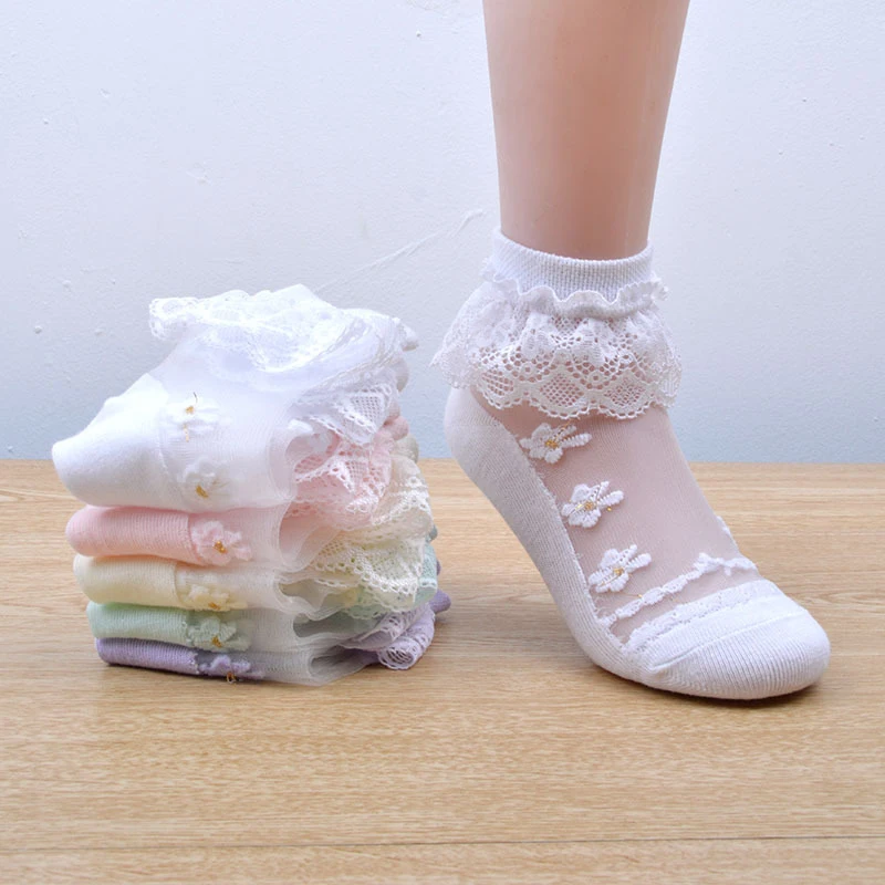 

Baby Children's Mesh Socks Girls Summer Breathable Lace Socks Cotton Soft Newborn Comfortable Ruffle Socks Kids Princess Clothes