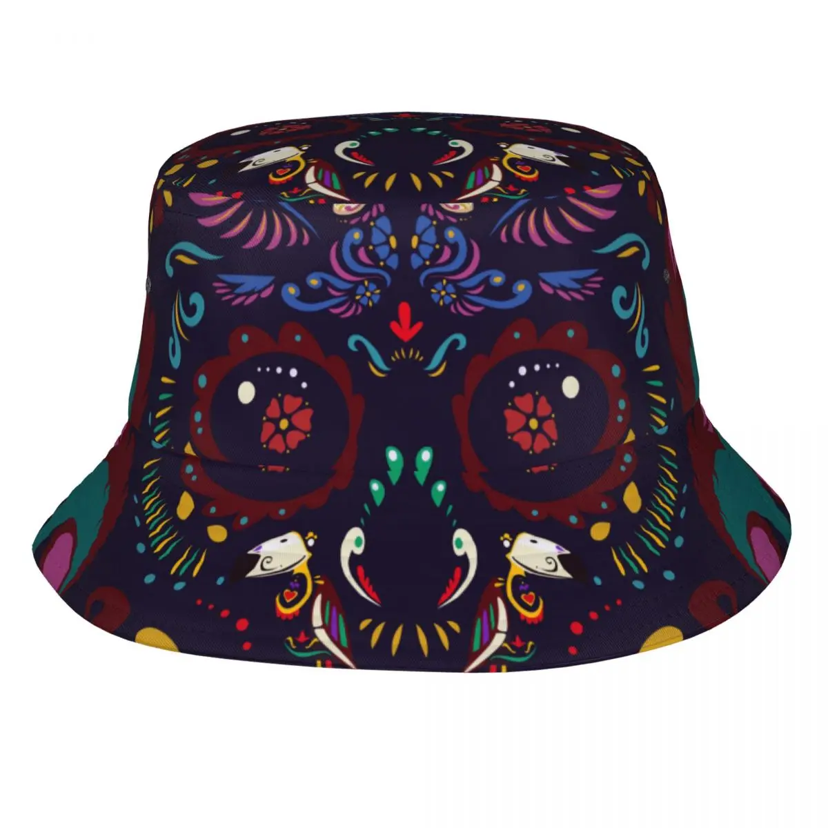 

Mexican Day Dead With Birds Skeletons Unisex Casual Sun Hat Bucket Hat for Men Bob Hip Hop Caps Summer Fisherman Hat Panama