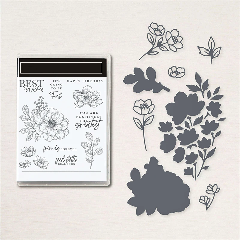 

MECRAFT Cottage Rose Flowers Bundle Stamp Dies New 2023 For Diy Scrapbooking Embossed Card Making Album Craft Clear Stamps AA