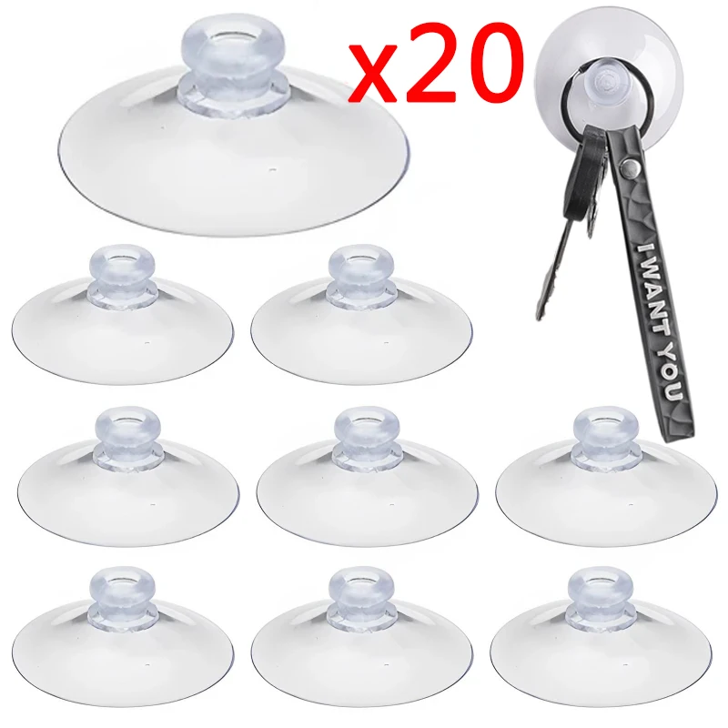 

5/20Pcs Transparent Sucker Hooks PVC Mushroom Head Suckers Cup Button Hooks for Home Kitchens Bathrooms Orgnization 2/3/4/5cm