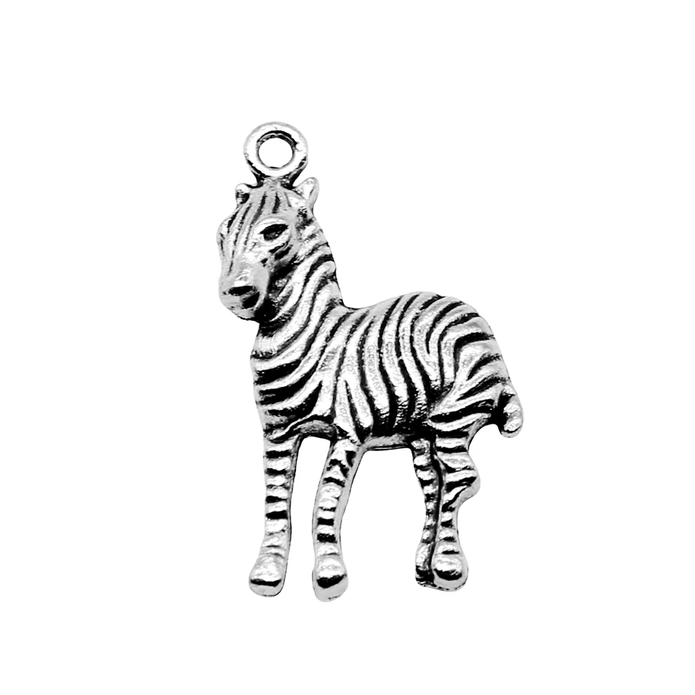 

100pcs 30x17mm Zebra Pendant Charms Wholesale Antique Silver Color Zebra Horse Charm Zebra Pendant For Jewelry Making
