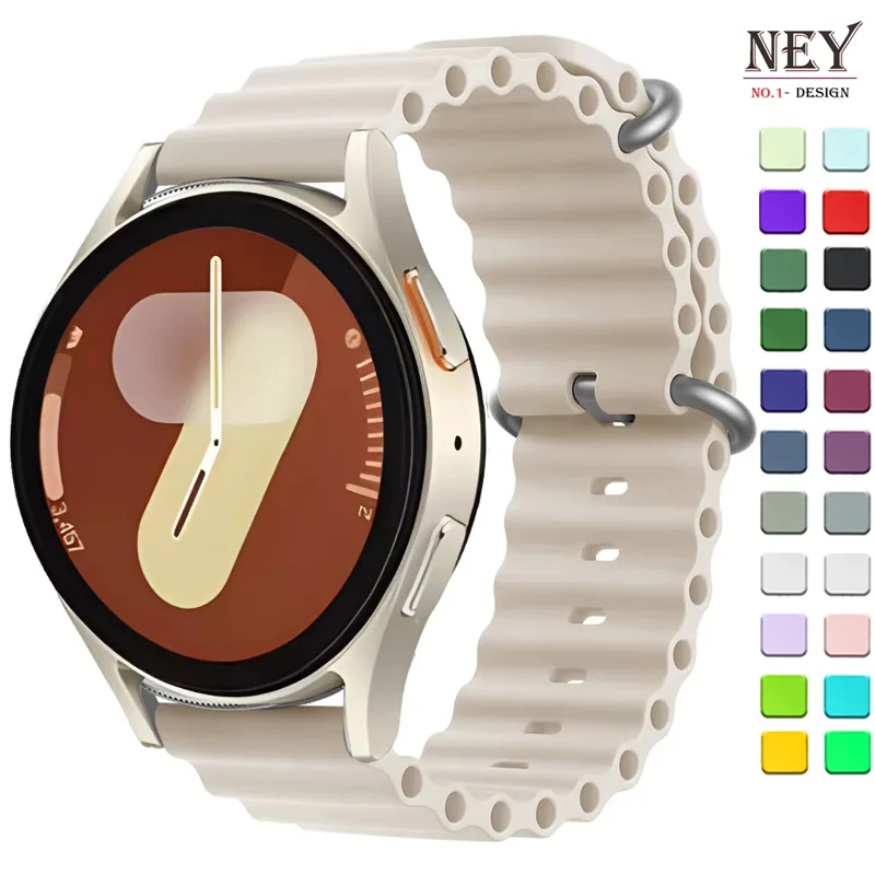 Силиконовый ремешок для Samsung Galaxy Watch 7/6/4/5-Pro/active 2/6-4 цвет в ассортименте