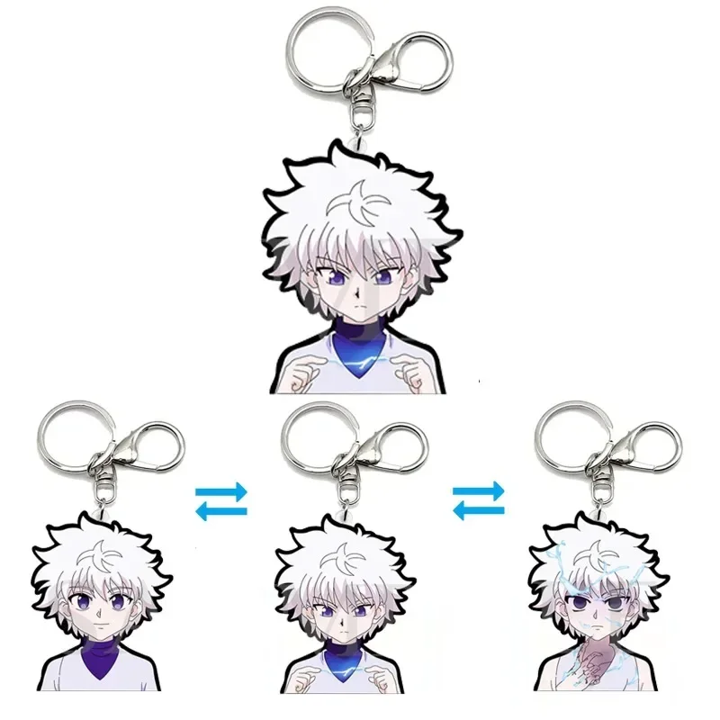 

Anime Hunter X Hunter Killua Zoldyck Acrylic Motion Key Chains Creative Bag Pendant Car Keyring Anime Peripheral Birthday Gift