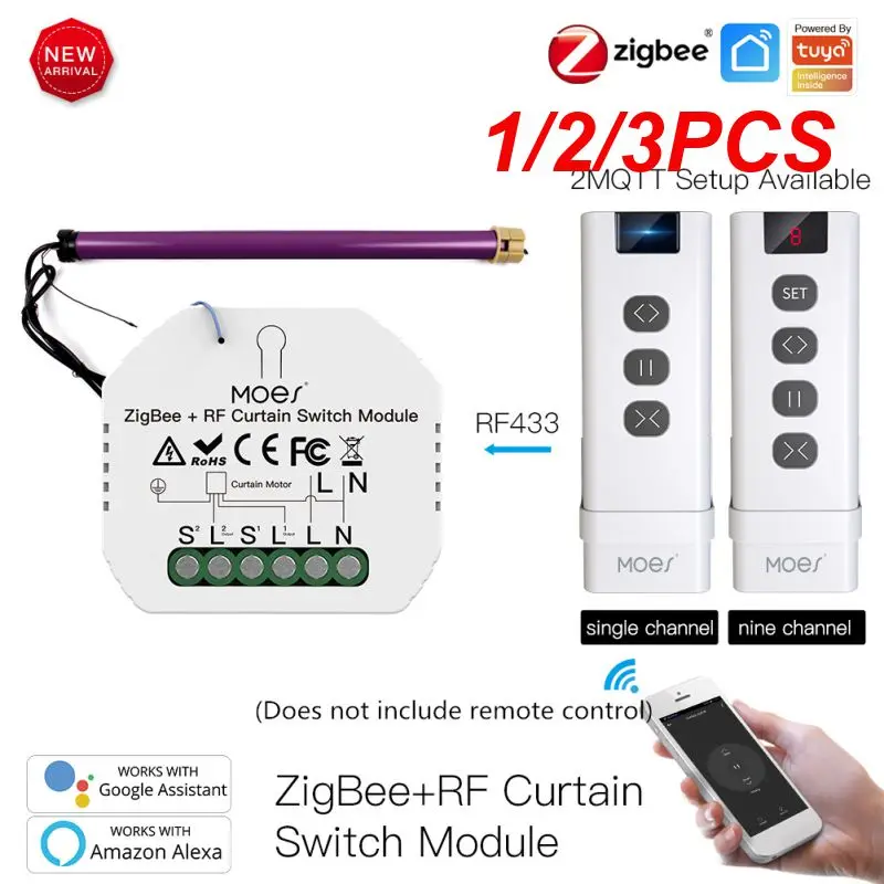 

1/2/3 шт. ZigBee 3,0 умный модуль переключения, моторизованный роликовый затвор, жалюзи, двигатель Tuya Smart Life Alexa Echo Home