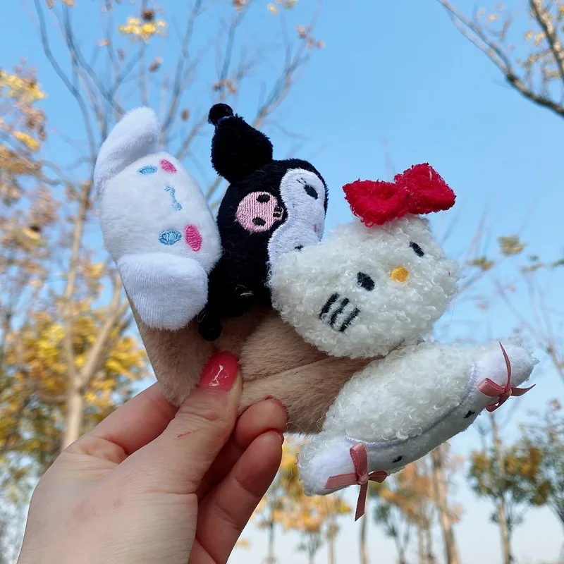 

Sanrio Japanese Autumn and Winter Plush Hairpin My Melody Cinnamoroll Kuromi Cute Cartoon Animation Hairpin Birthday Gift