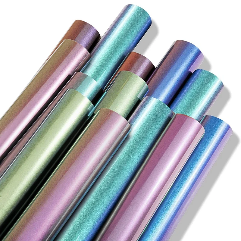 

Виниловый тепловой пакет HTV, для ткани, 13 градиентных светоотражающих цветов, виниловый тепловой пресс для режущих машин, силуэт