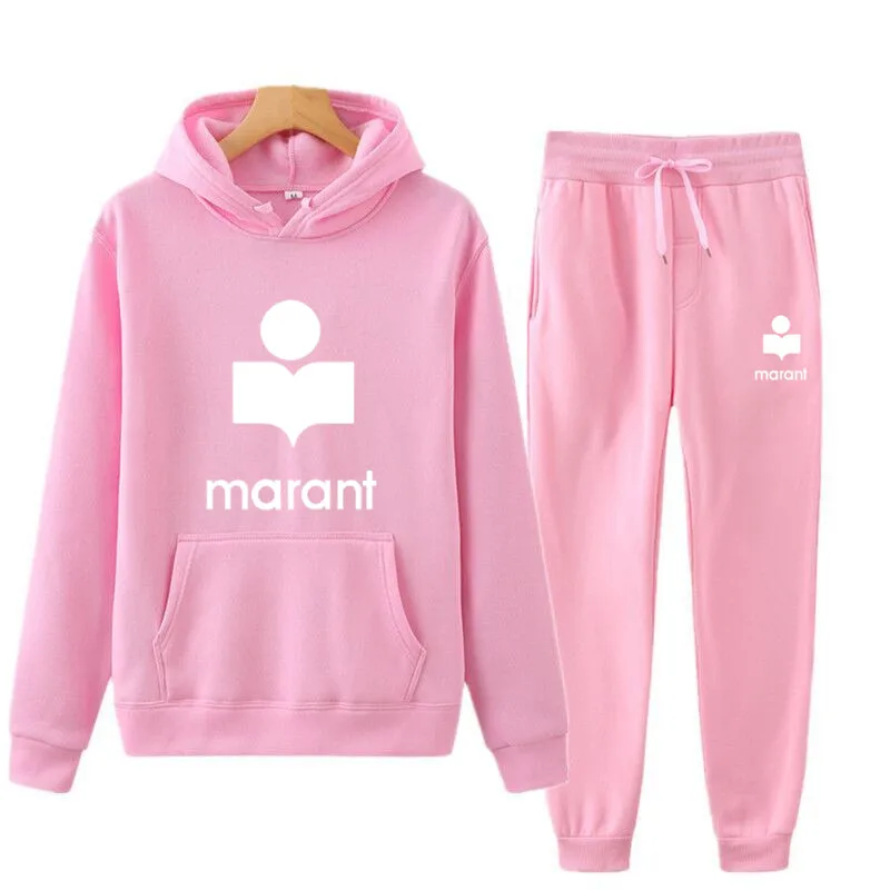 

Новый спортивный костюм для женщин, разноцветный комплект из 2 предметов, свободные толстовки, флисовый свитшот + штаны, костюм с капюшоном, ...