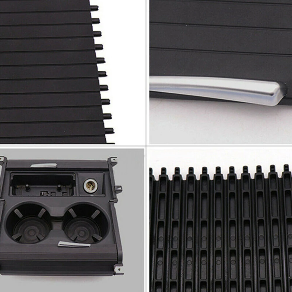 

2pcs Center console shutter Blind Cover Roller 51166954943 Black Replacement For BMW X5 X6 E70 E71 2007-2014 New