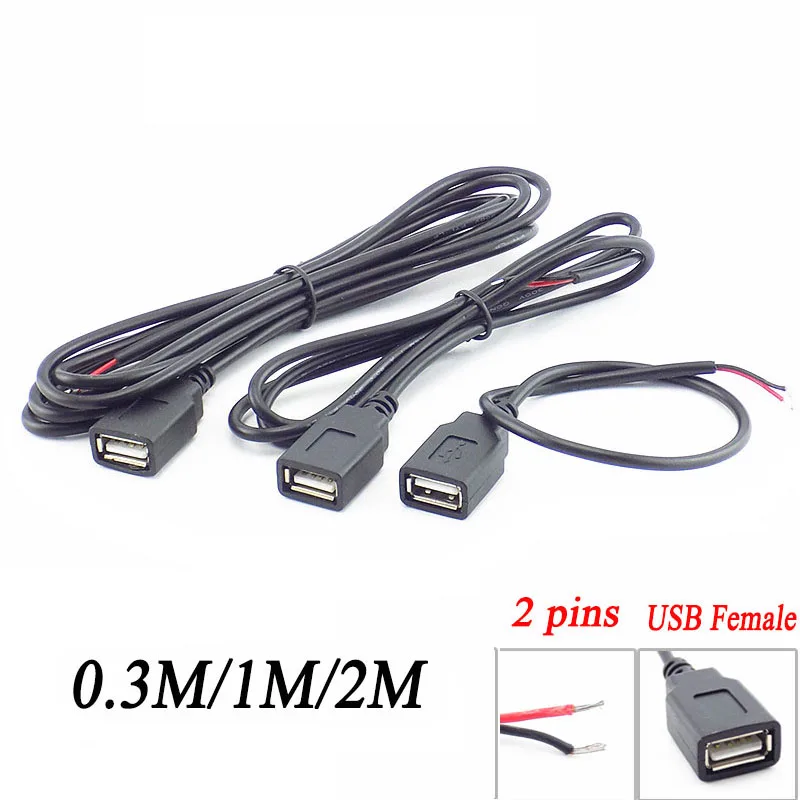

DC 5V USB 2.0 тип A розетка 2 Pin провод кабель питания адаптер Зарядка для умных устройств DIY разъем