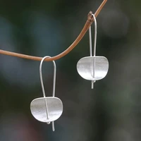 exquisite simple metal silver earrings womens pendant minimalist style simple hook handmade