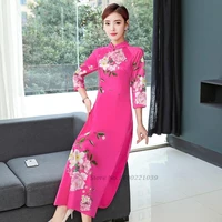 2022 charming retro chinese women cheongsam dress qipao party wear cheongsam chinese dress for women aodai dress party dress