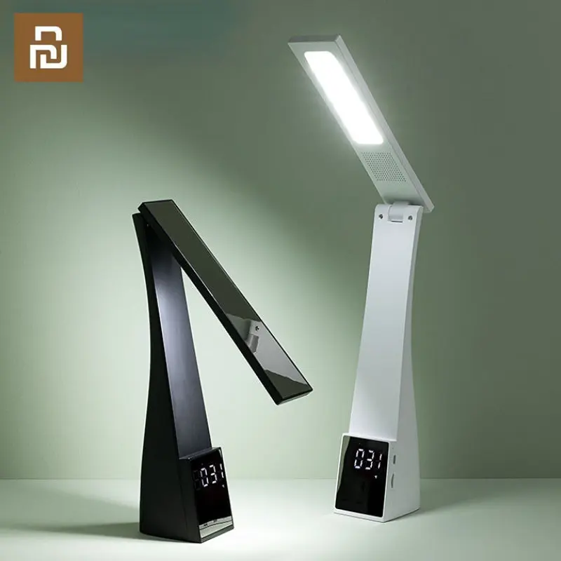 

Youpin LED Desk Lamp With Alarm Clock 3 Color Temperature Stepless Dimming USB Charging Light Eyes Protection Reading Table Lamp