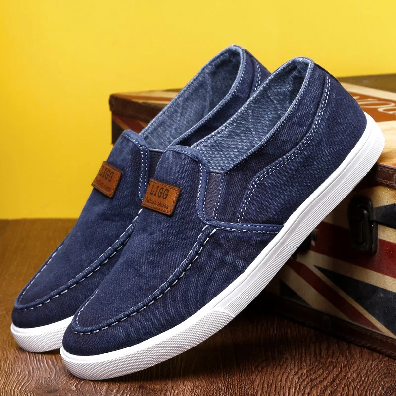 Mens shoes casual Denim Male sneaker Slip on Loafers Men Canvas Shoes Breathable Soft Flat Driving Shoes mens casual 789
