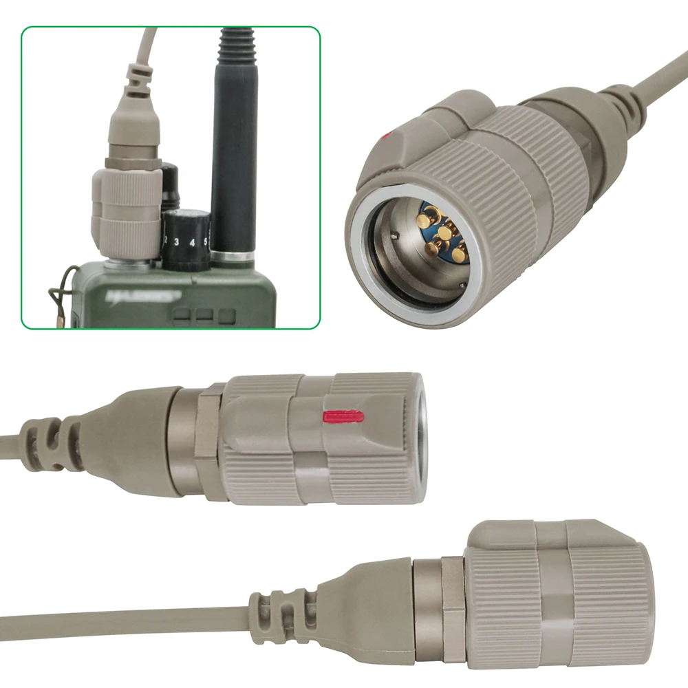 Tactical Headset U94 Ptt RAC with 6 Pin Connector for AN/PRC 148 & PRC 152 Walkie-talkie