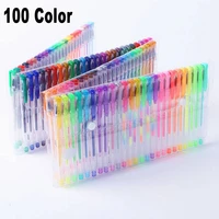 100 color set gel pen highlighter glitter neon metallic pastel fluorescent 0 5 1 0mm tip for children drawing writing stationery