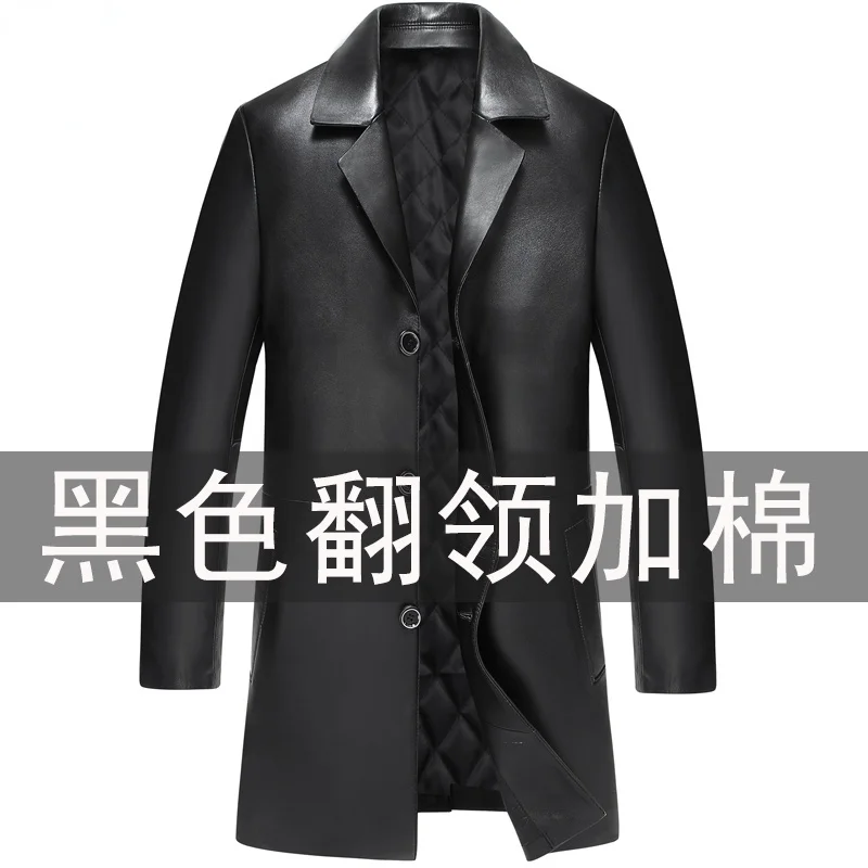 

Мужская длинная куртка из натуральной овечьей шкуры, черная теплая куртка из 2023 натуральной кожи, Gmm415, для осени и зимы