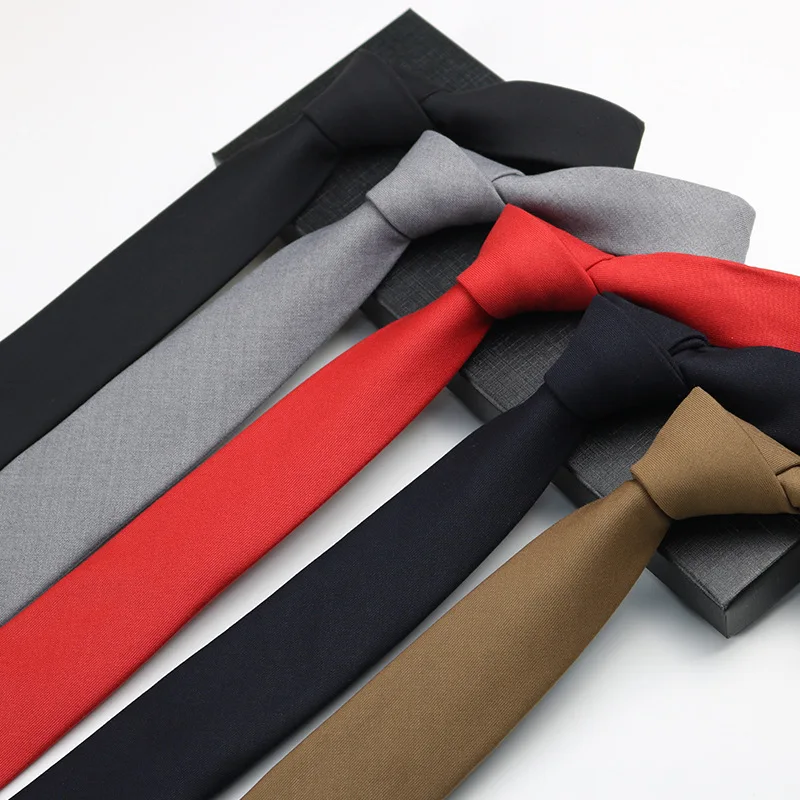 

New Cotton Solid Color Necktie for Man Classic Narrow 6cm Men Suit Shirt Ties Businesses Skinny Groom Necktie Accessories